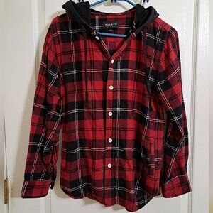 Pacsun Mens Plaid Flannel Hoodie Size Small
